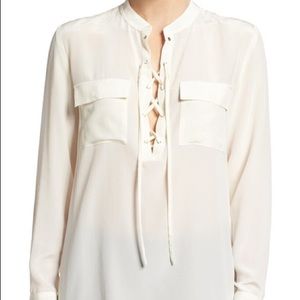 EUC Madewell 100% Silk Blouse Tunic Ivory White XS